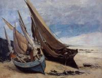 Courbet, Gustave - Fishing Boats on the Deauville Beach